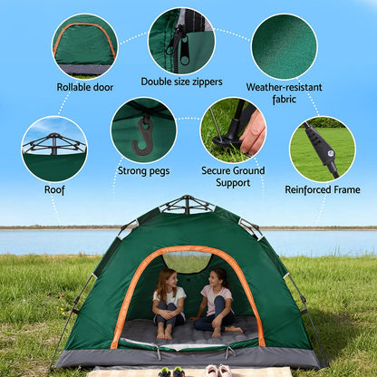 Weisshorn Outdoor Recreation > Camping > Tents Weisshorn Camping Tent Instant Tent Pop up 2 Person Outdoor Hiking Tents Hiking Green