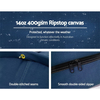 Weisshorn Outdoor Recreation > Camping > Tents Weisshorn Double Swag Camping Swags Canvas Free Standing Dome Tent Dark Blue
