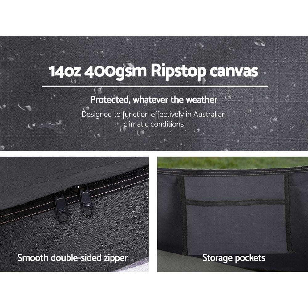 Weisshorn Outdoor Recreation > Camping > Tents Weisshorn Double Swag Camping Swags Deluxe Canvas Tent Dark Grey