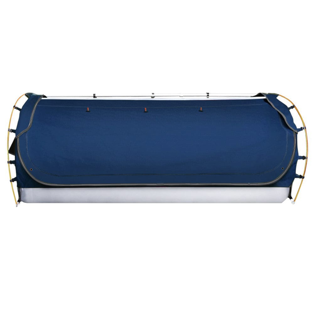 Weisshorn Outdoor Recreation > Camping > Tents Weisshorn King Single Swag Camping Swags Canvas Free Standing Dome Tent Blue