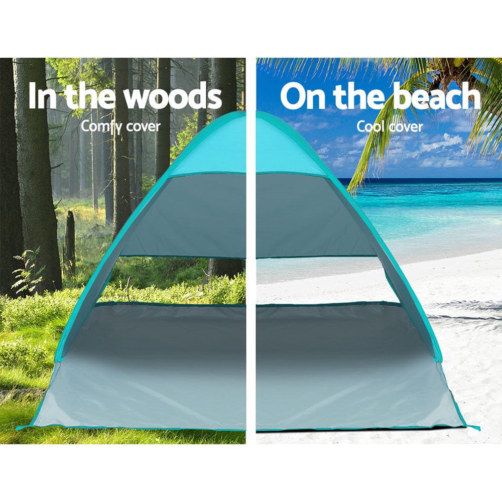 Weisshorn Outdoor Recreation > Camping > Tents Weisshorn Pop Up Beach Tent Camping Hiking 3 Person Sun Shade Fishing Shelter