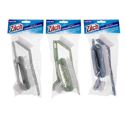 Zilch Brushes 3x Dish Washing Tool Kitchen Cleaning Hand Cleaner Scrubber Brush Compact