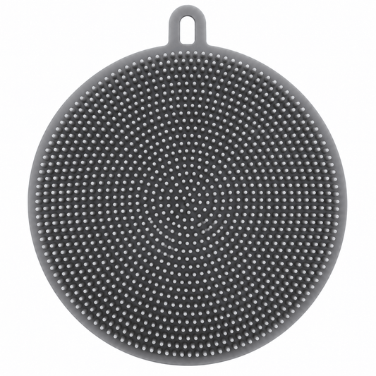 Zilch Cleaning brushes Dishwashing Scrubber Silicone Sponge Washing Cleaning Kitchen Round Black 10.5cm