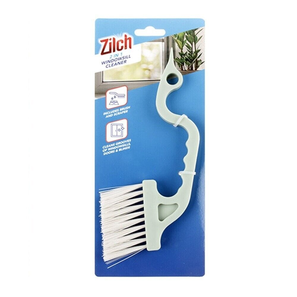 Zilch Cleaning brushes Green Door Window Groove Track Cleaning Brush Sill Gap Dust Cleaner Scraper