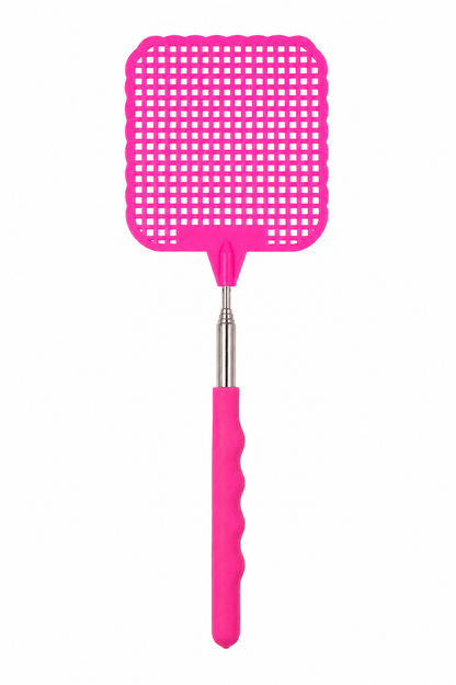 Zilch Fly Swatter Pink 01 Plastic Mosquito Fly Swatter Handle Extendable Insect Swat Killer Bug Catcher