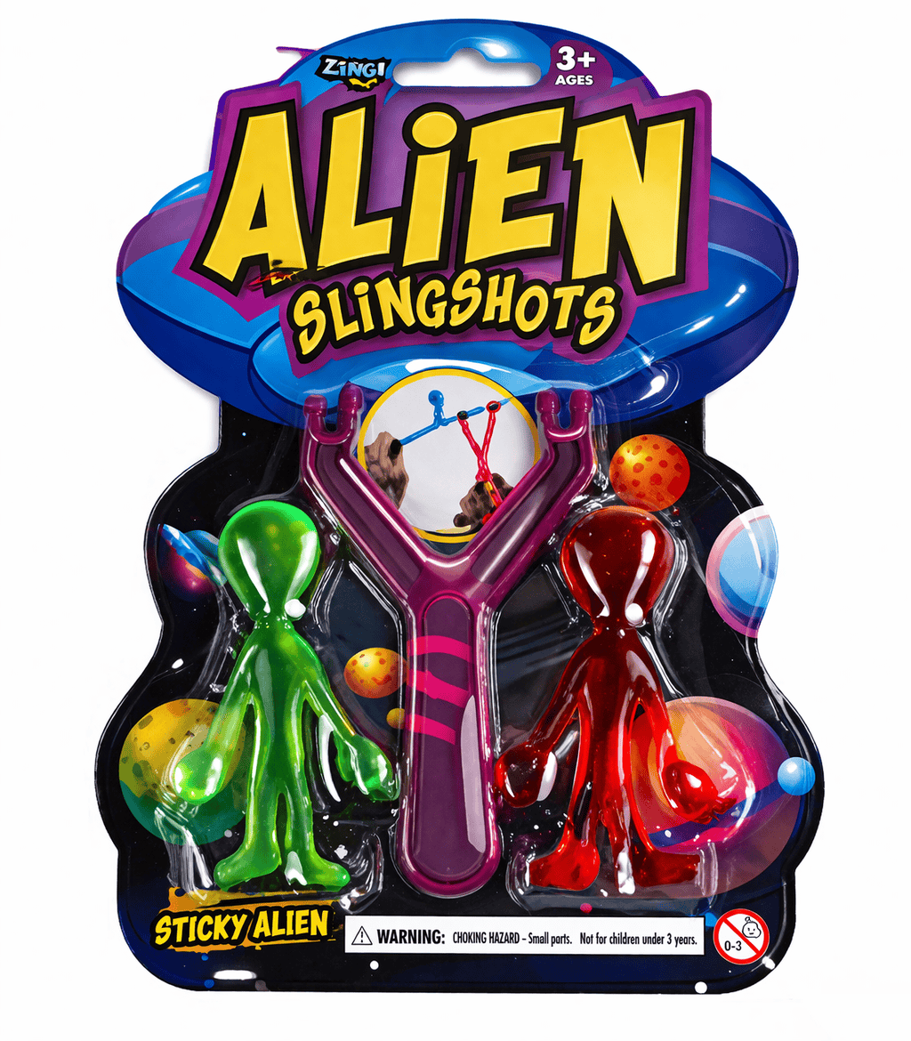 Zozee Toys Baby & Kids > Baby & Kid's Toys > Activity Toys Pink 2Pk Alien Slingshot Toy Sticky Novelty Stretchy Party Favour Fun Slime Squishy