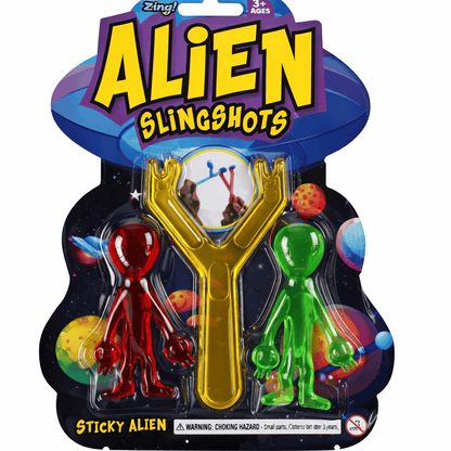 Zozee Toys Baby & Kids > Baby & Kid's Toys > Activity Toys Yellow 2Pk Alien Slingshot Toy Sticky Novelty Stretchy Party Favour Fun Slime Squishy