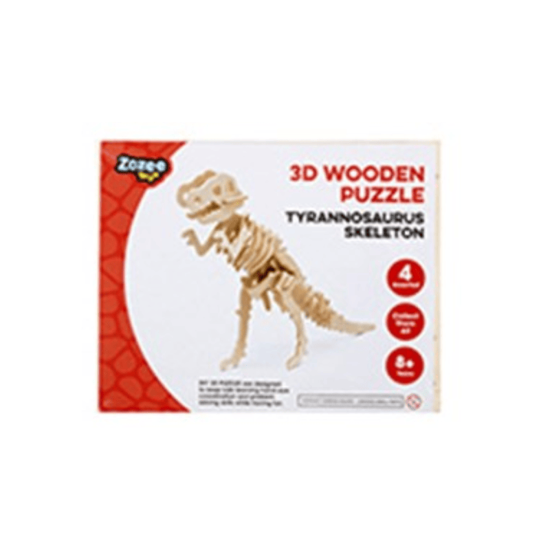 Zozee Toys Toys Tyrannosaurus 3D Wooden Puzzles DIY Assembly Crafts Education Kids Toy Skeleton Dinosaur Hobby