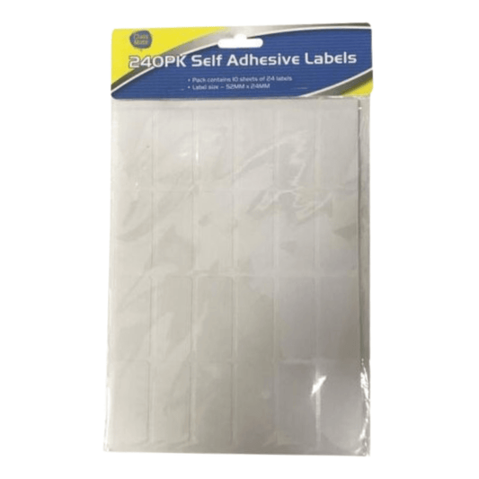 240 Self Adhesive Labels Stickers 52 x 24mm White Blank School Office