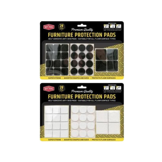 28x Floor Protector with Self Adhesive Round Felt Pads Stoppers Chairs Black/White