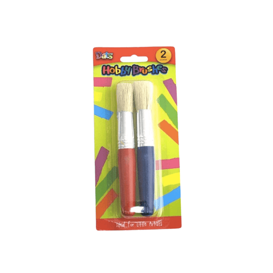 2pcs Kids Art Paint Brush Set Craft Painting Brushes 1.6cm Wide Handles Hobby