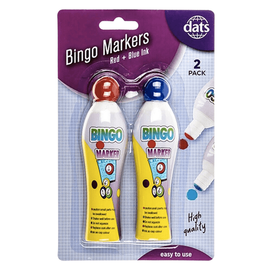 2x High Quality Easy Bingo Marker Red Blue Dabber Dot Dotter Pen Paint Dab Ink