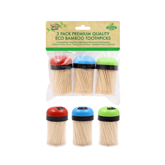 3 Pack Two Heads Wood Stick Wooden Bamboo Toothpick Party Cocktail Food Picks
