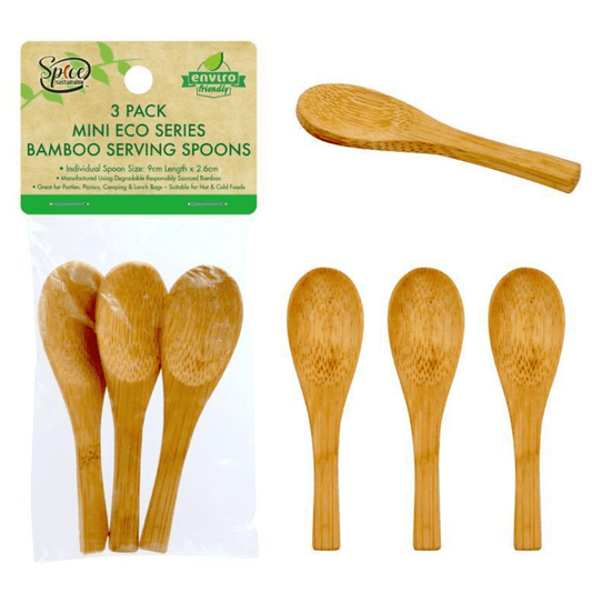 3pcs Mini Natural Bamboo Wooden Spoon Scoop Small Kids Food Safe Tea Stirrer
