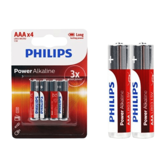 4pcs Genuine Philips AAA Long Life Alkaline Battery 1.5V Batteries 3x More Power