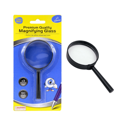 60mm Jet Black Magnifying Glass Lens Tool Magnifier Zoom Reading Repair Craft