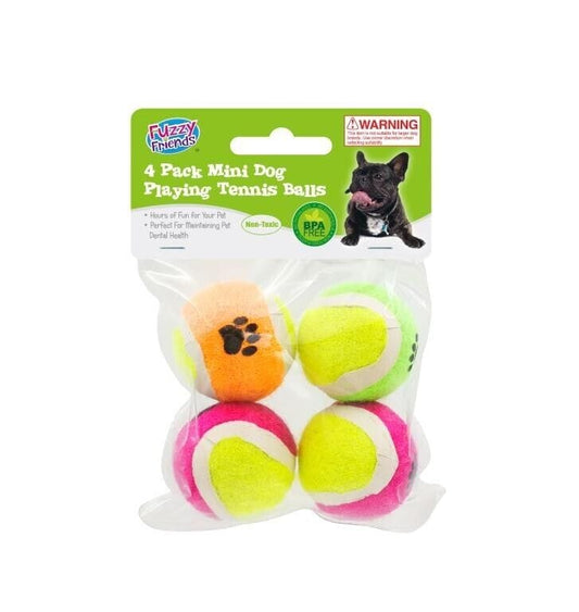 Mini Dog Tennis Balls 3.5cm Tennis Balls 4 Pack Launcher Toy Pet Play Outdoor