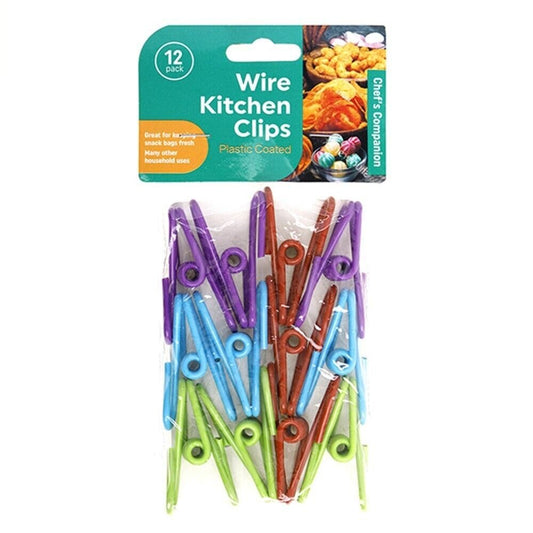 12 Pack Reusable Bag Clips Food Storage Locks Kitchen Fresh Seal Colorful Wire