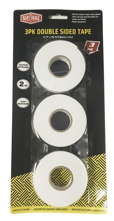 3 Rolls Double Sided Tape Sticky Self-Adhesive White Foam Pad Super Sticky Craft