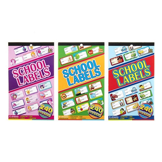 240 Self-adhesive Labels Stickers Book Animals School Office Note Tag Lunch Box