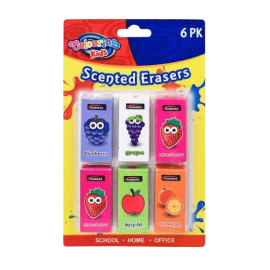 6 Scented Smelly Erasers Rubber Kids Party Favour Treat Loot Bag Birthday Eraser