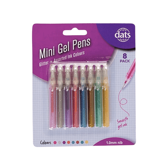 8 Colour Gel Ink Mini Pens Assorted Pen Scrapbooking Craft Art School Stationary