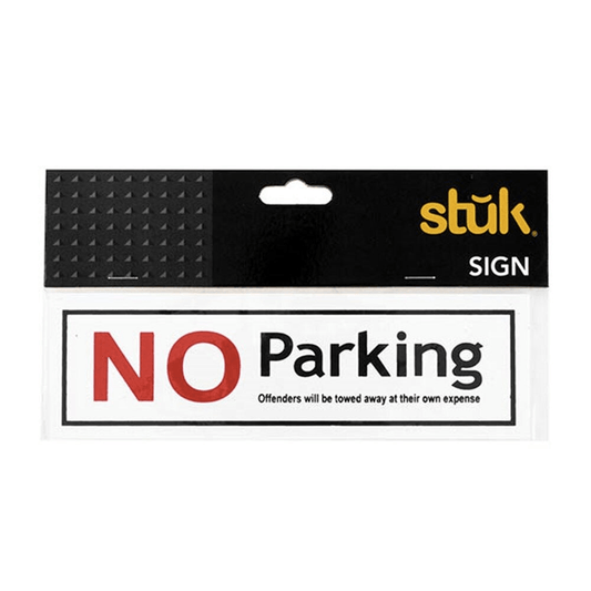 White No Parking Sign Driveway Warning Notice Home Office Shop Business Sticker