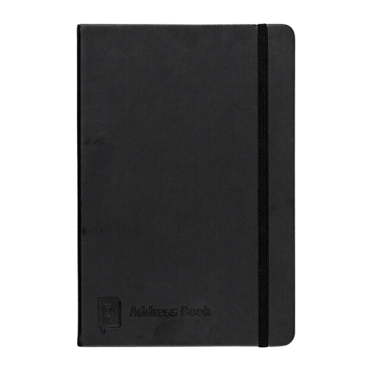 A5 Black Cover Address Book with Elastic A-Z Phone E-mail Web Office Telephone