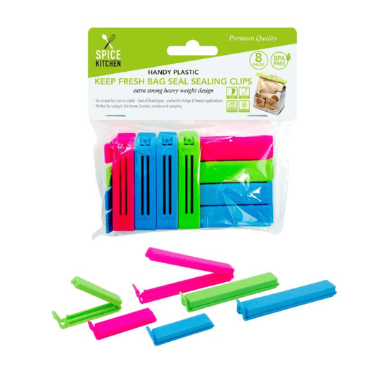 8 Pack Reusable Bag Clips Food Storage Locks Kitchen Fresh Seal Colorful