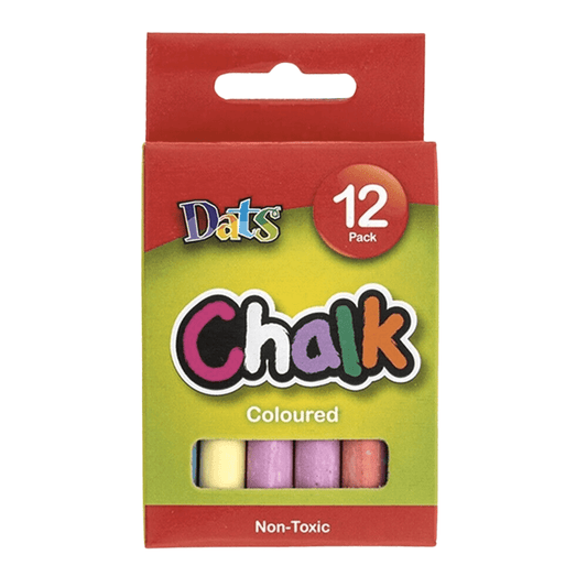 Dustless Chalk 12 Coloured Sticks Make Fun for kids Home School Office Craft