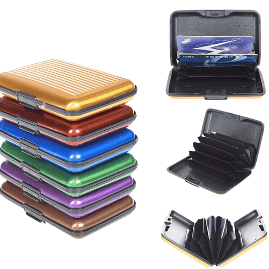 3x Aluminum Metal Waterproof Box Case Business Credit Card Holder Wallet RFID