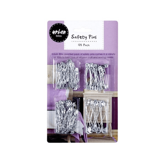 Safety Pins Mixed Size Silver 125pcs Sewing Craft Jewellery Baby Nappy Pins
